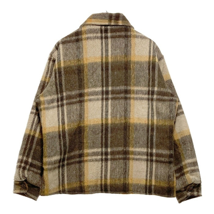 C.P.O. 70's 台湾製 リネン混 ウール チェックCPOシャツ ブラウン size- 瑞穂店