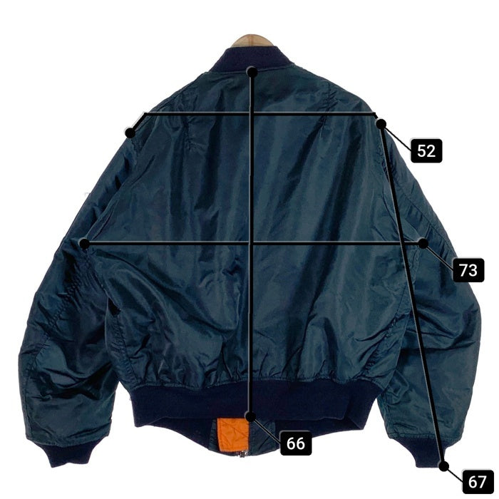 ALPHA アルファ MA-1 フライトジャケット ネイビー IDEALジップ USA製 Size XXL 福生店