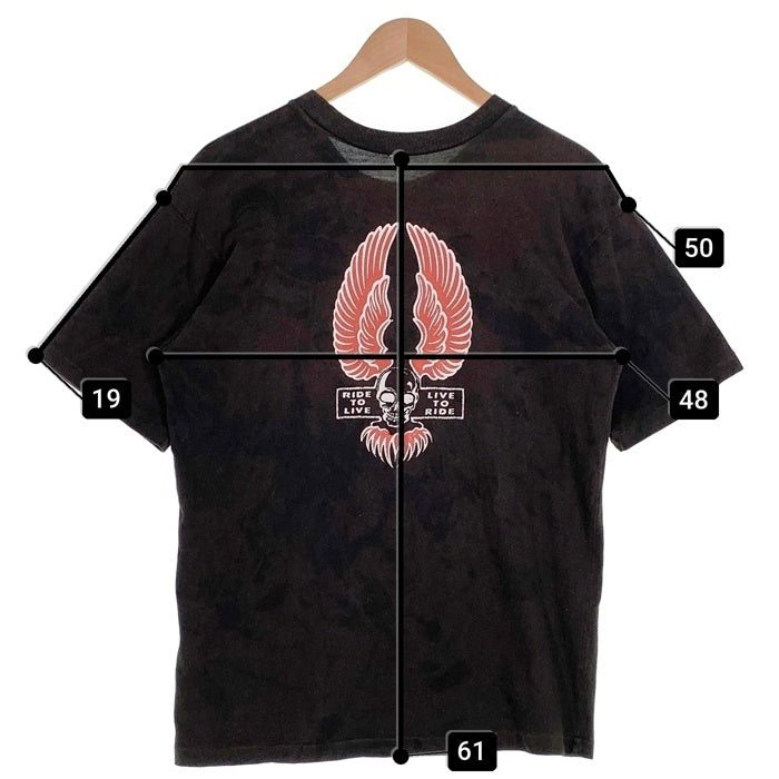 TENDERLOIN テンダーロイン RIDE TO LIVE LIVE TO RIDE バックプリント 半袖 Tシャツ ブラック Size M 福生店