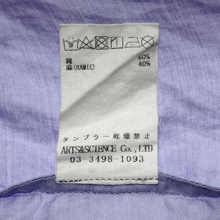 ARTS&SCIENCE アーツアンドサイエンス コットン リネン ブラウス シャツ ラベンダー 0241-L6180-1070 Size 1 瑞穂店