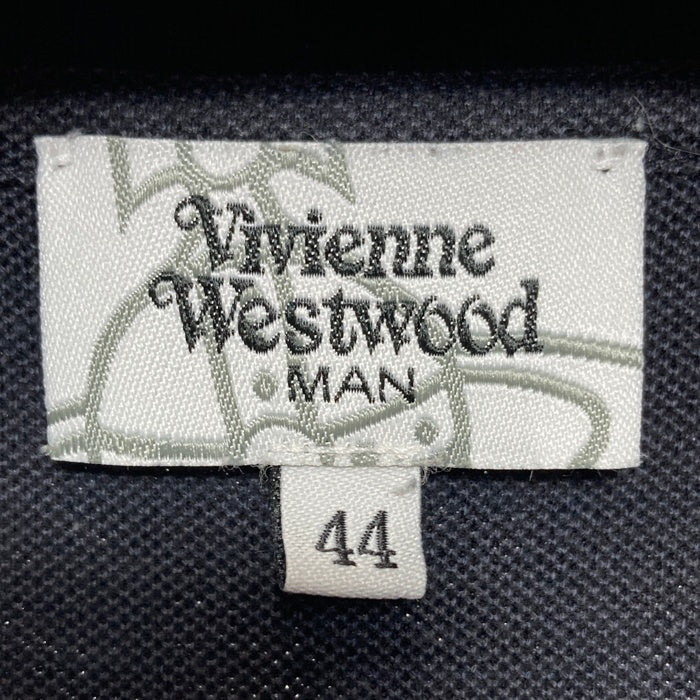 Vivienne Westwood MAN ヴィヴィアンウェストウッドマン オーブ刺繡 鹿の子 ポロシャツ ブラック Size 44 瑞穂店