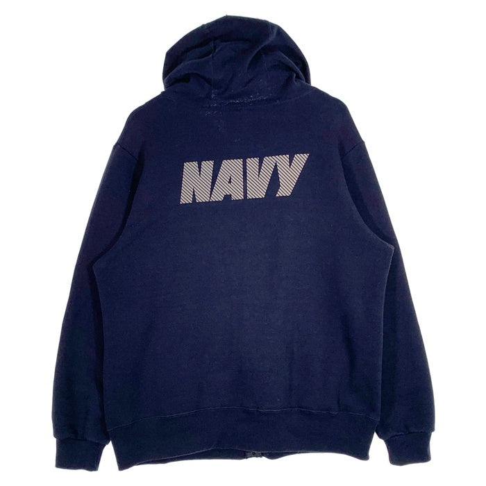 SOFFE ソフィ U.S. NAVY Zip Parka 米海軍 リフレクタープリント ジップアップスウェットパーカー ネイビー Size L 福生店