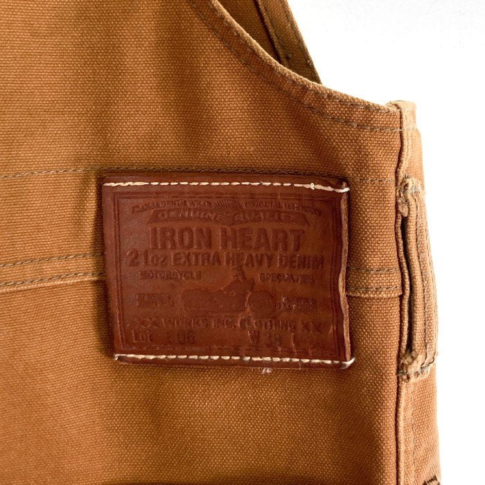 IRON HEART アイアン ハート 21oz ヘビーダック ダブルニー オーバーオール ブラウン sizeW38 瑞穂店