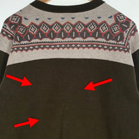 DELUXE WEAR デラックスウエア 雪柄 ハーフジップ スウェットトレーナー オリーブ Size XL 福生店