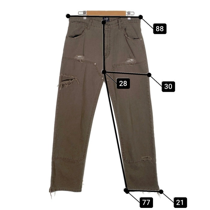 UNIFORM STUDIOS ユニフォームスタジオ ダメージ加工 ダブルニーペインターパンツ ブラウン Size 32 福生店
