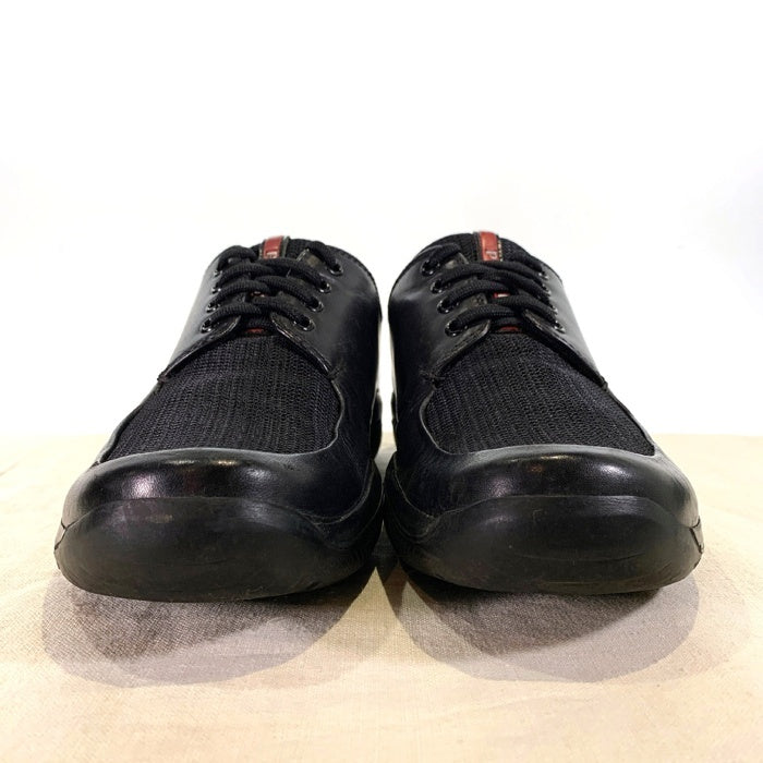 PRADA SPORT プラダスポーツ 4アイレット レザー メッシュ シューズ ブラック ビブラムソール 3 913 Size 8 (27cm) 福生店