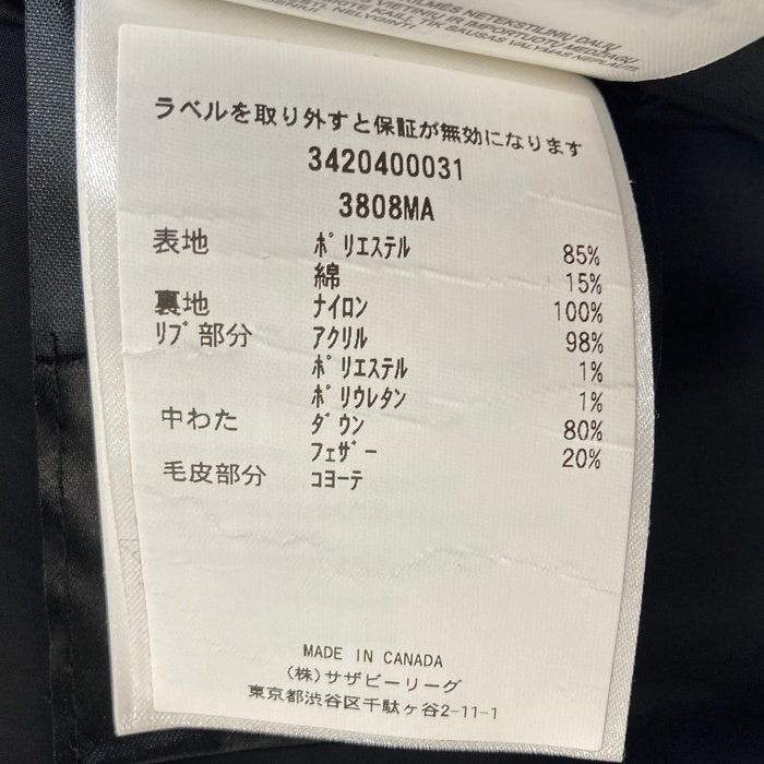 CANADA GOOSE カナダグース WYNDHAM PARKA ウィンダムパーカ ファー ダウンジャケット ブラック 3808MA サザビーリーグ Size FUSION L 瑞穂店