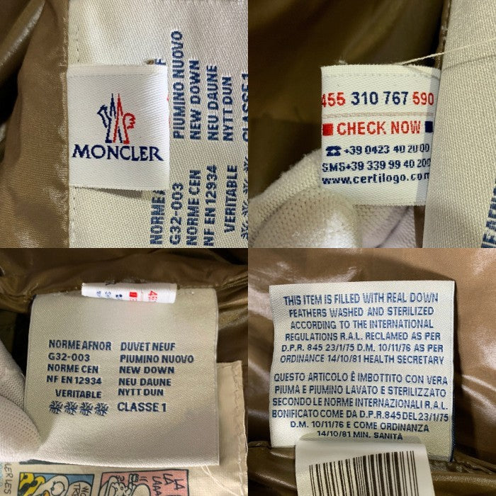 MONCLER モンクレール CHEVAL シュヴァル ダウンベスト ポリエステル ベージュ モンクレールジャパン size 3 福生店