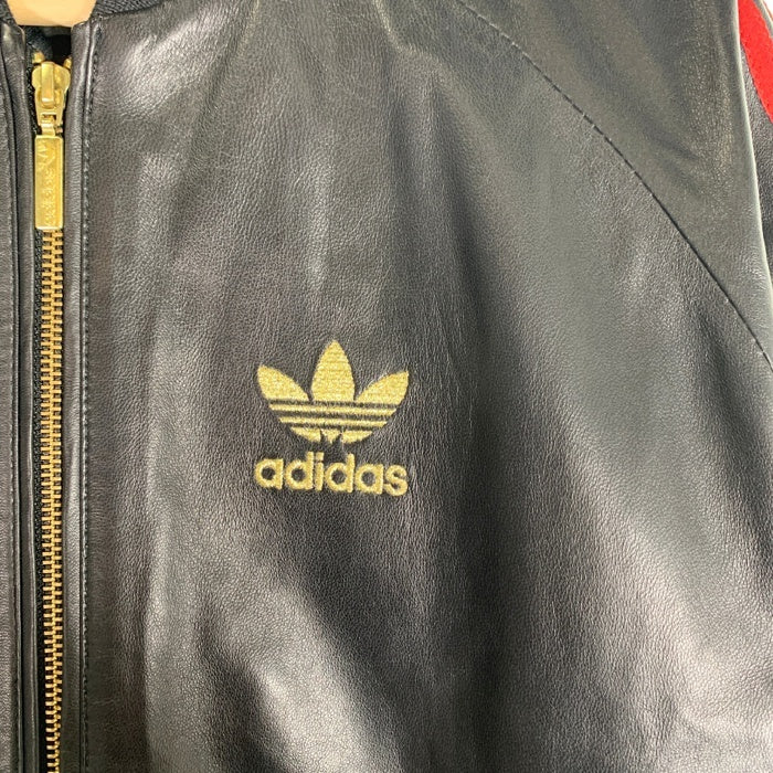 adidas アディダス シープスキン レザートラックジャケット ブラック 羊革 豚革 O34739 07/11 Size L 福生店