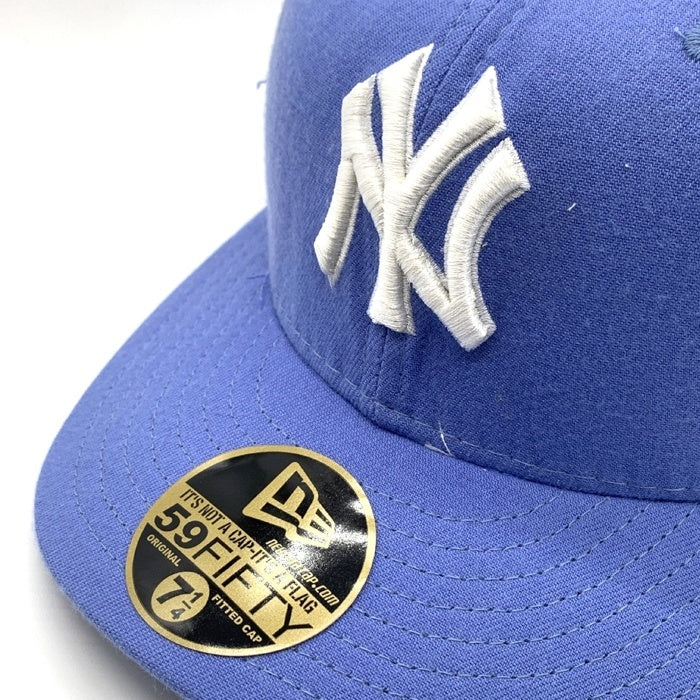 90's New Era ニューエラ MLB ニューヨーク・ヤンキース 59FIFTY ベースボールキャップ ライトブルー ウール USA製 Size 7 1/4 (57.7cm) 福生店