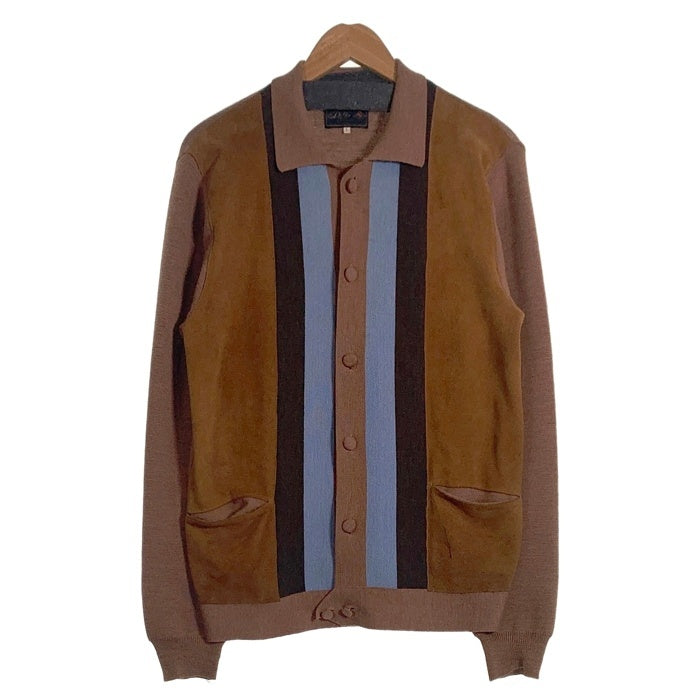 The Duffer of St. George ザ ダファー オブ セントジョージ SUEDE YARDIE CARDIE スエード ヤーディー カーディー ニットカーディガン ブラウン Size L 福生店