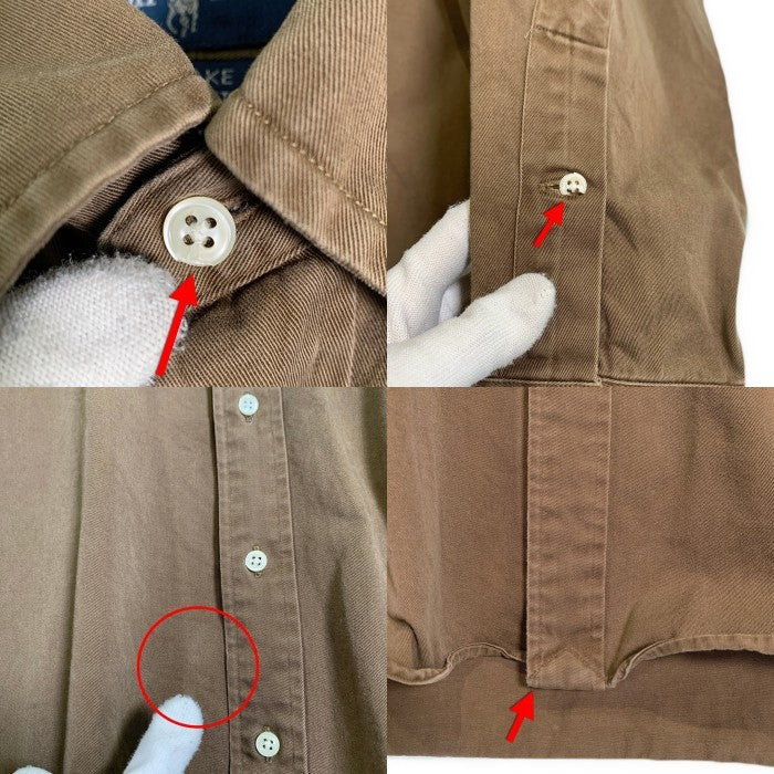 Ralph Lauren ラルフローレン BLAKE コットン ボタンダウンシャツ 長袖 ブラウン Size M 福生店