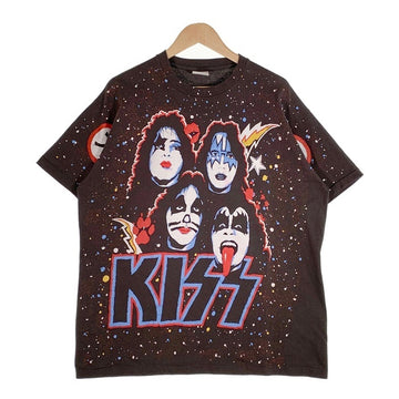 90's KISS ダブルサイド オーバープリント Tシャツ ブラック Hanes ブートレグ Size XL 福生店