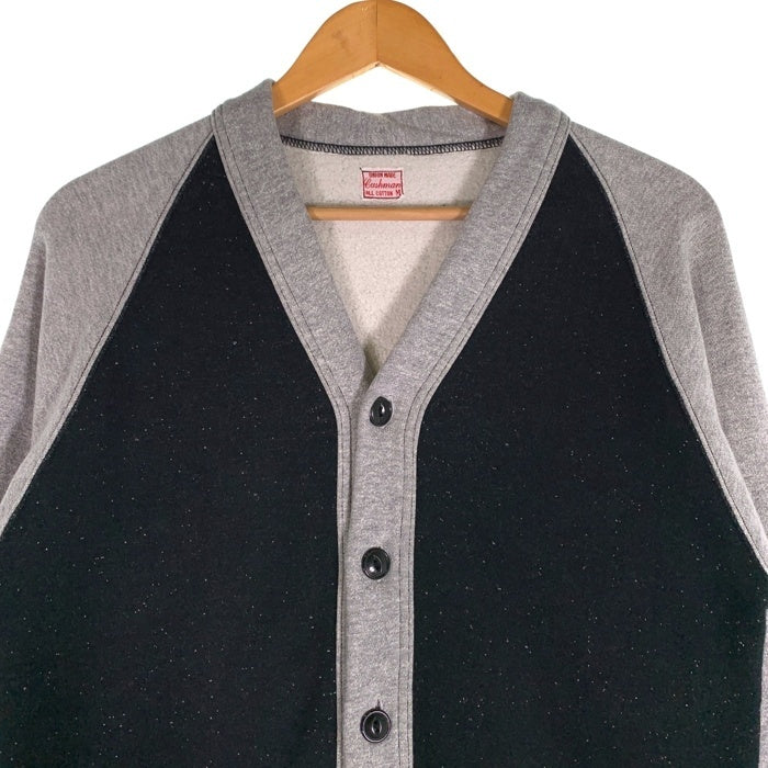 CUSHMAN クッシュマン 2トーン スウェットカーディガン グレー ブラック Size M 福生店