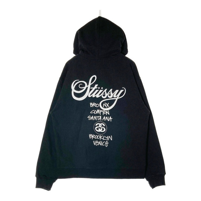 STUSSY ステューシー ワールドツアー ジップパーカー ブラック SizeL 瑞穂店