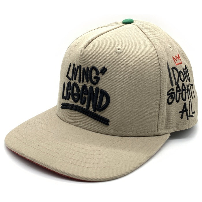 TWNTY TWO トゥエンティートゥー LIVING LEGEND SNAPBACK CAP スナップバッグ キャップ ベージュ ワッペン 刺繡 福生店