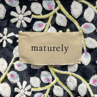 maturely マチュアリー オーガンジー フラワー刺繍 ウエスタンシャツ ブラック size- 瑞穂店