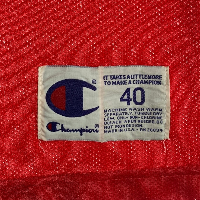 90's Champion チャンピオン Chicago Bulls シカゴブルズ DENIS RODMAN デニス ロッドマン NBA 50周年 ゴールドパッチ タンクトップ ユニフォーム レッド USA製 Size 40 福生店