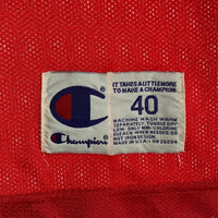 90's Champion チャンピオン Chicago Bulls シカゴブルズ DENIS RODMAN デニス ロッドマン NBA 50周年 ゴールドパッチ タンクトップ ユニフォーム レッド USA製 Size 40 福生店