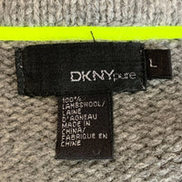 DKNY pure ダナキャランニューヨーク ラムウール ジップアップセーター グレー Size L 福生店