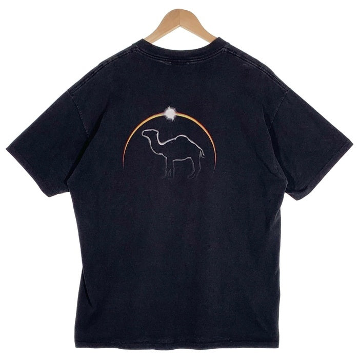 90`s CAMEL キャメル プリント ポケットTシャツ 半袖 ブラック 袖裾シングル ONEITA Size XL 福生店