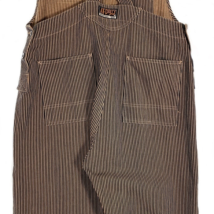 AT-DIRTY アットダーティー ヒッコリーストライプ オーバーオール ブラウン CKS1015 Size L 福生店