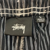 STUSSY ステューシー ストライプ イージーパンツ 21ss ブラック sizeL 瑞穂店