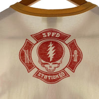 TOY'S McCOY トイズマッコイ GRATEFUL DEAD TEE FIRE DEPT. BEAR グレイトフルデッド リンガーTシャツ オフホワイト Size L 福生店