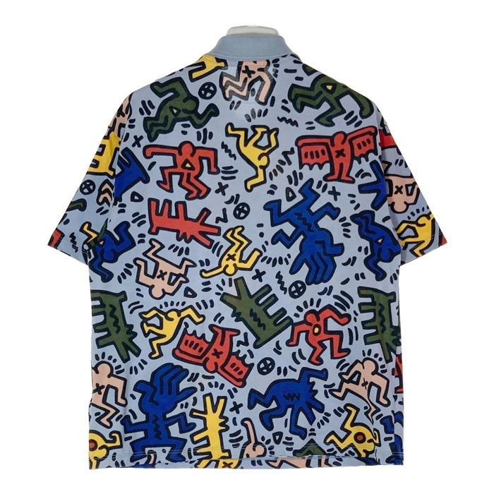 LACOSTE ラコステ Ketih Haring キース へリング 総柄 ポロシャツ ブルー size38 瑞穂店