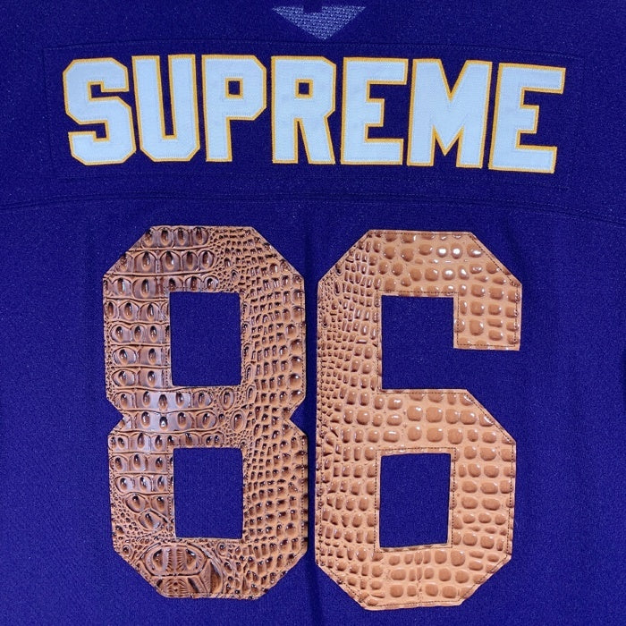SUPREME シュプリーム 22SS Faux Croc Football Jersey クロコダイルフェイクレザー フットボールジャージ トップ パープル Size XL 福生店