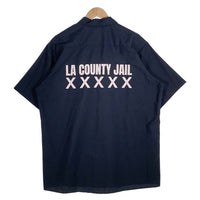 RED KAP レッドキャップ LA COUNTY JAIL プリント ワークシャツ ネイビー 半袖 SP24NV5 Size XL 福生店