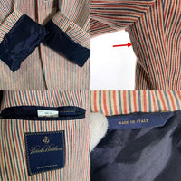Brooks Brothers ブルックスブラザーズ リネン マルチストライプ 3B テーラードジャケット イタリア製 肩パッド Size L 相当 福生店