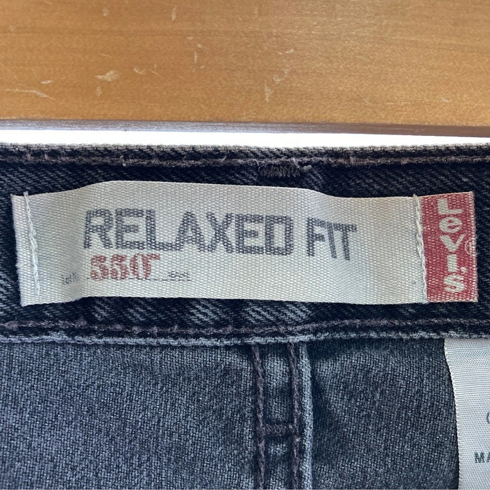 LEVI'S リーバイス RELAXED FIT 550 後染め デニムパンツ ブラック sizeW40 L30※裾にダメージあり 瑞穂店