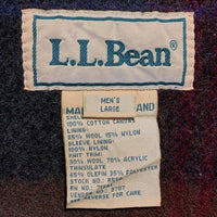 90's L.L.Bean エルエルビーン コットンキャンバス ジップアップ リブブルゾン グリーン ウールライナー Size L 福生店