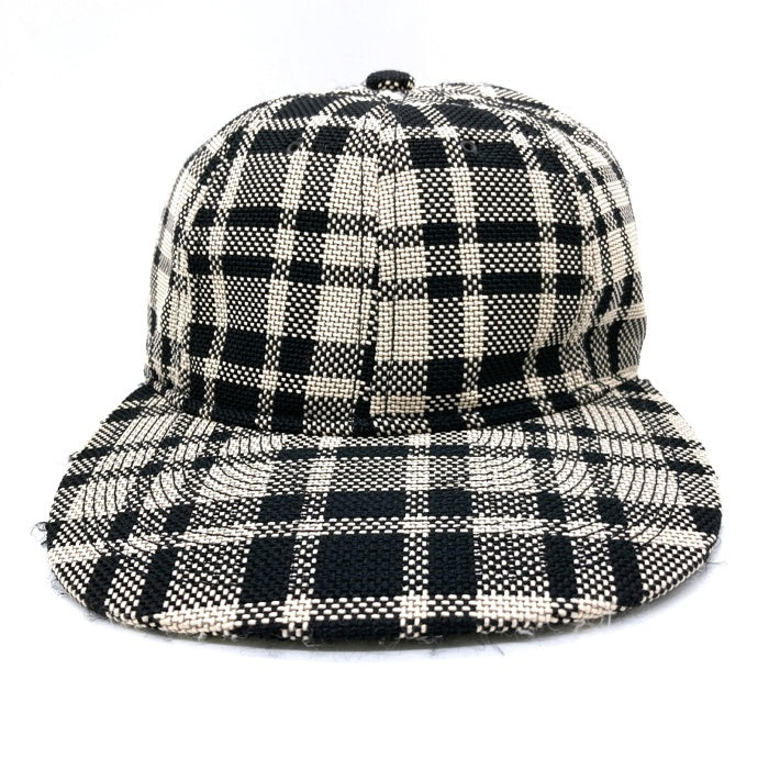 POTEN ポテン J.PRESS ジェイプレス チェック 内側レザー巻 ベースボールキャップ 帽子 ブラック×アイボリー 瑞穂店