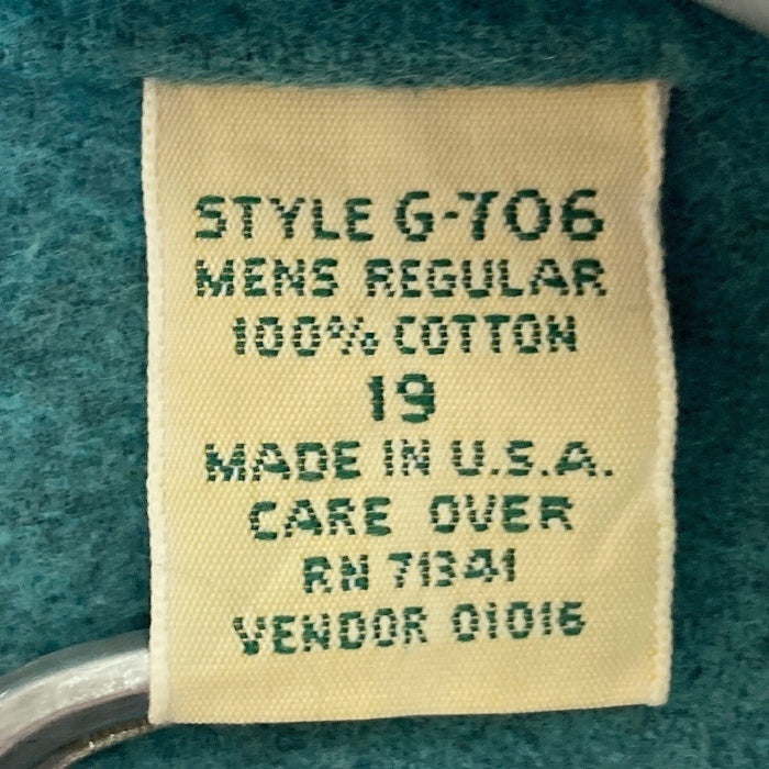 L.L.Bean エルエルビーン G-706 USA製 無地 ネルシャツ ターコイズブルー size19 瑞穂店