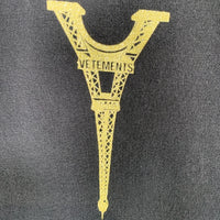 VETEMENTS ヴェトモン Eiffel Tower Logo T-Shirt エッフェル塔 ロゴプリント Tシャツ ブラック UA53TR250B Size S 福生店