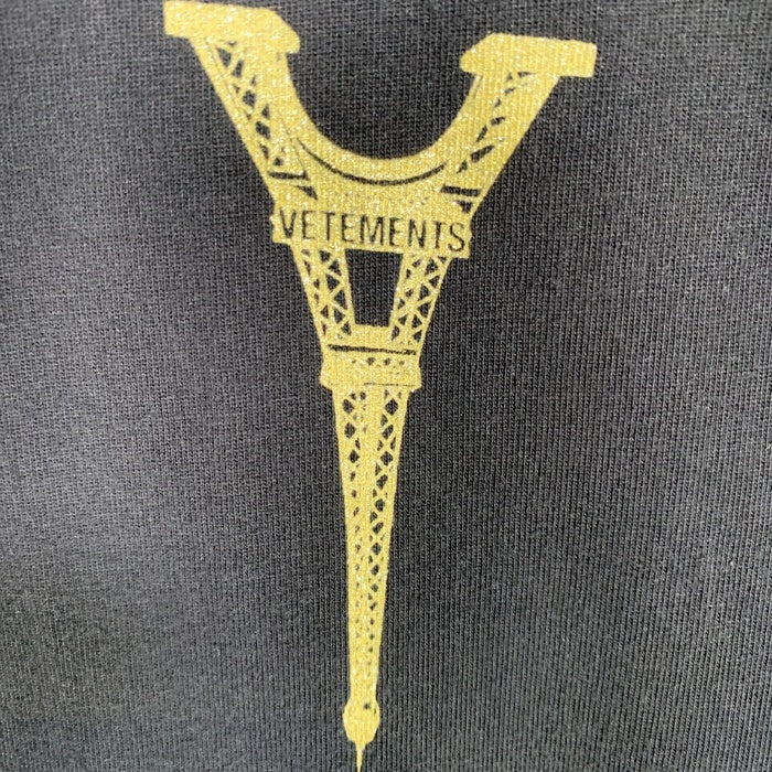 VETEMENTS ヴェトモン Eiffel Tower Logo T-Shirt エッフェル塔 ロゴプリント Tシャツ ブラック UA53TR250B Size S 福生店
