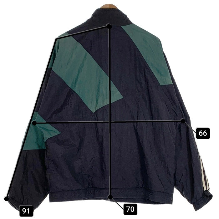 80-90’s adidas アディダス ナイロン トラックジャケット ブラック グリーン Size L 福生店