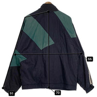 80-90’s adidas アディダス ナイロン トラックジャケット ブラック グリーン Size L 福生店
