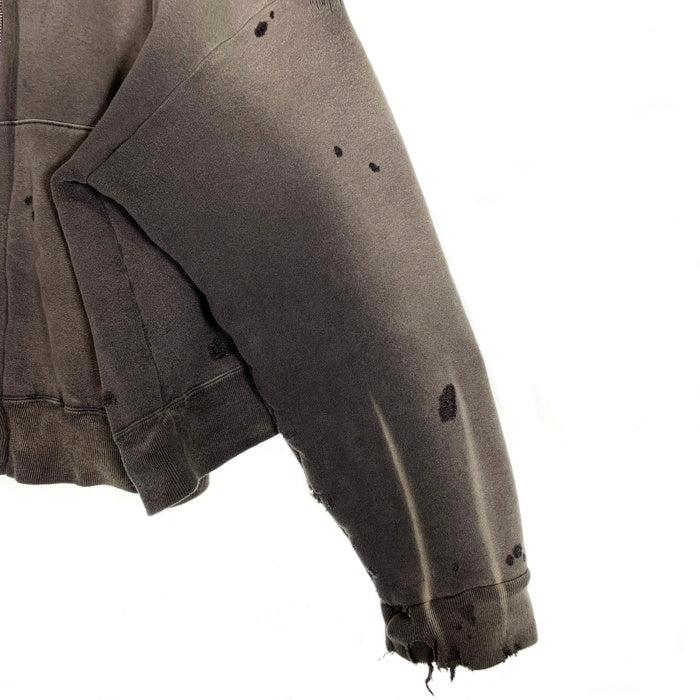 SAINT Mxxxxxx セントマイケル 24AW DBL FC ZIP HOODIE ヴィンテージ加工  ジップアップ フーディー パーカー チャコール SM-YS1-0000-042 Size M 福生店