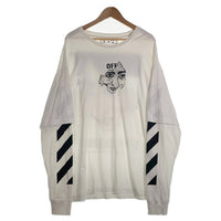 OFF-WHITE オフホワイト レイヤード ロングスリーブ プリントTシャツ ホワイト OMAB022F20FAB004 Size XL 福生店