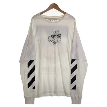 OFF-WHITE オフホワイト レイヤード ロングスリーブ プリントTシャツ ホワイト OMAB022F20FAB004 Size XL 福生店