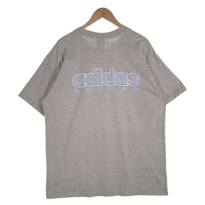 90's adidas アディダス SOCCER ノースカロライナ大学 プリントTシャツ グレー 万国旗タグ USA製 Size L 福生店