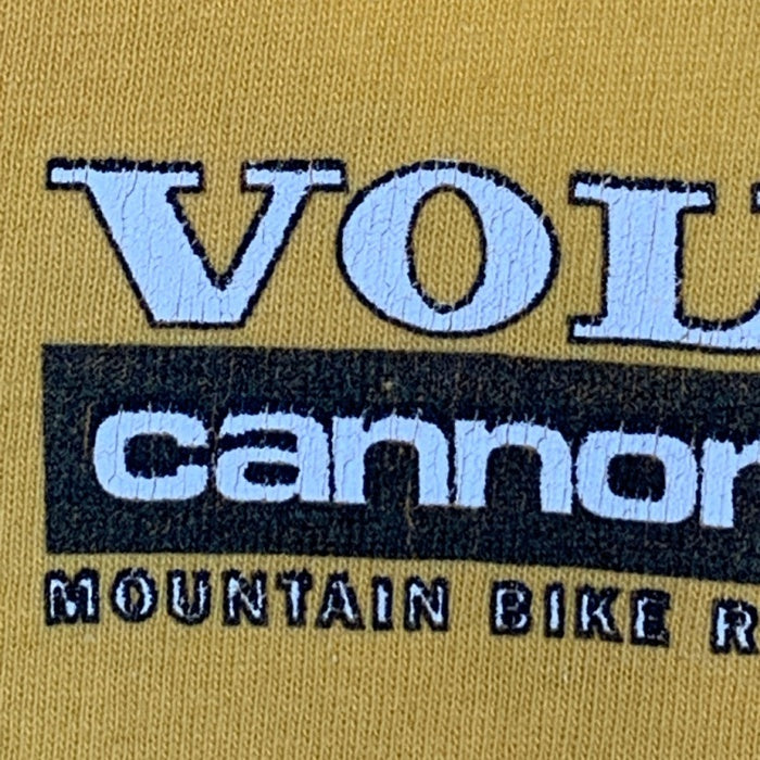 Volvo Cannondale ボルボ キャノンデール Mountain Bike Raching Team プリントTシャツ イエロー USA製 Size G (40-42) XL相当 福生店