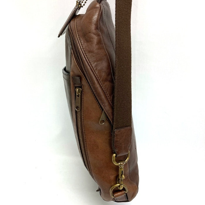 COACH コーチ 70796 ブリーカー カラーブロック コンバーチブル スリングバッグ ソフトポートレザー ショルダー ボディバッグ ブラウン 瑞穂店