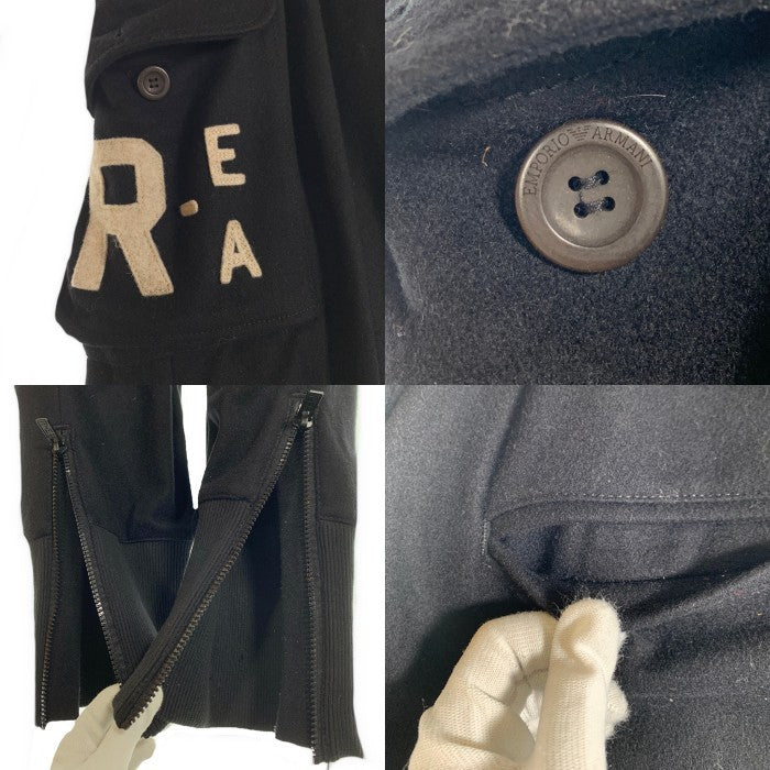 EMPORIO ARMANI エンポリオアルマーニ ウール ポリアミド カーゴパンツ ブラック 厚手 Size 46 福生店
