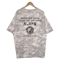 AVIREX アヴィレックス 新日本プロレス50周年記念 CAMO カモフラージュ プリントTシャツ ホワイト 6123480 Size 2XL 福生店