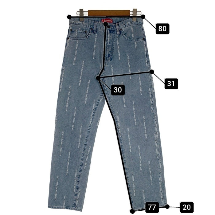 SUPREME シュプリーム 20AW Logo Stripe Jacquard Regular Jean ロゴ ストライプ ジャガード ジーンズ デニムパンツ ライトブルー Size W30 福生店