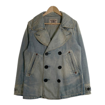 TMT ティーエムティー ダメージ/ウォッシュ加工 デニムピーコート ジャケット インディゴ TUK-F1206 Size L 福生店